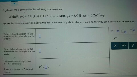 A Galvanic Cell Is Powered The Following Redox Chegg Round your answer to 3 significant digits.