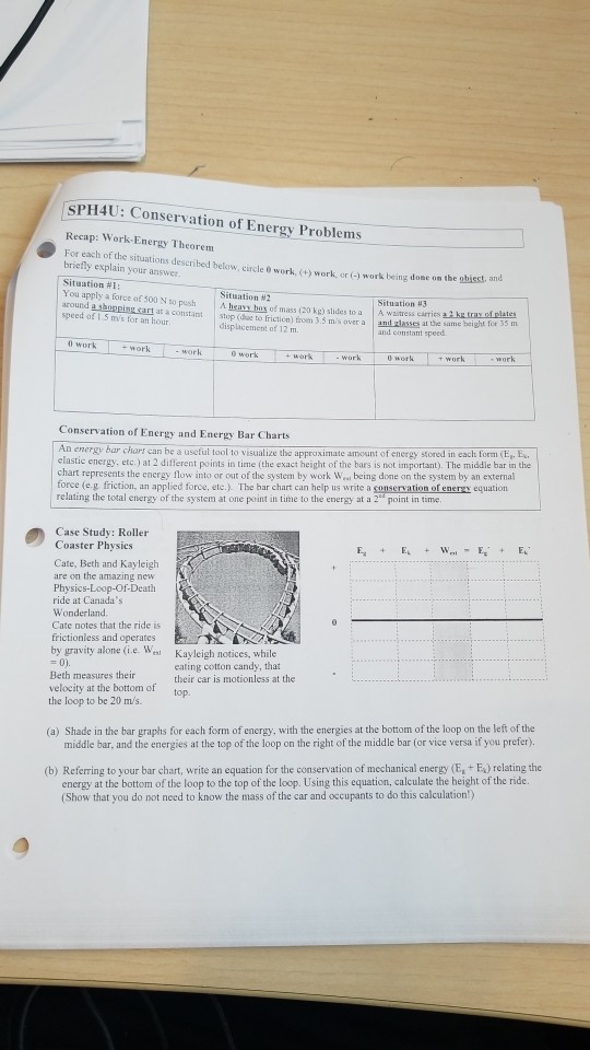 The way they explained it to us, it's not a pie chart, it's an energy flow chart. Sph4u Conservation Of Energy Problems Recap Work Chegg Com