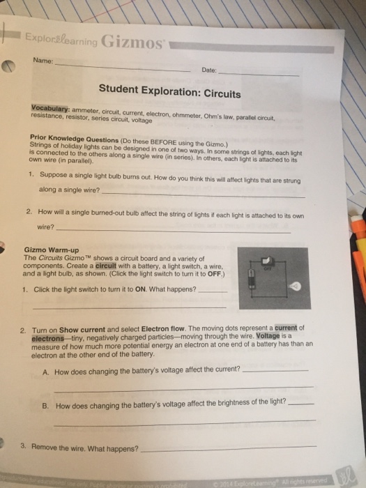 Where in the gizmo (and in. Student Exploration Circuits | Chegg.com