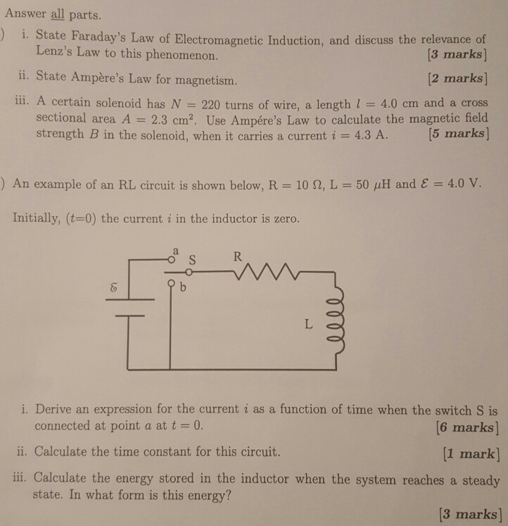 Solved I State Faraday S Law Of Electromagnetic Inductio