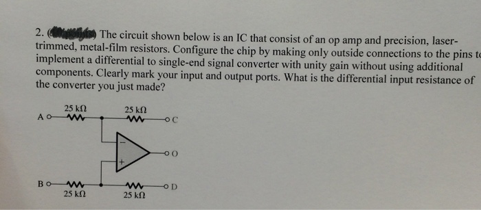 Solved The Circuit Shown Below Is An Ic That Consist Of A