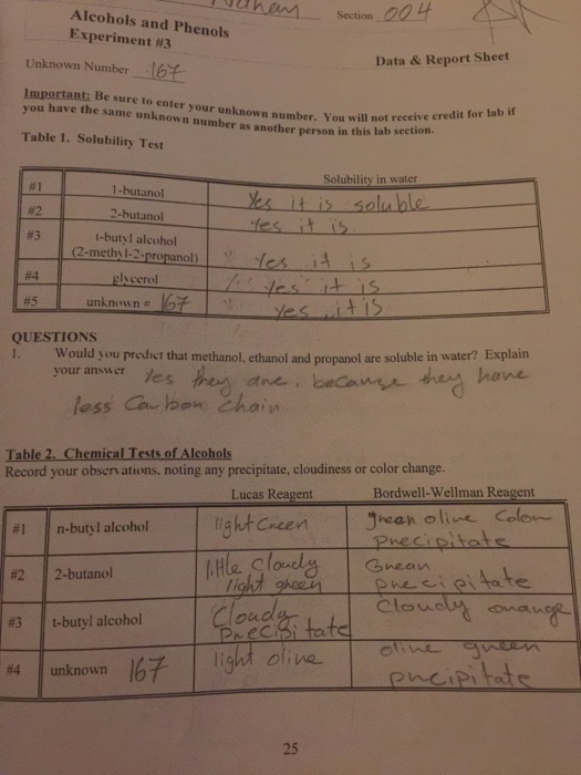 Laboratory 14 Report Sheet Lab 14 B Properties Of Chegg In combustion reactions involving alcohols CO 2 and H 2 O are produced.