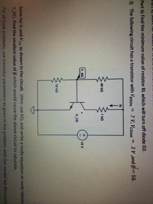 Solved Find The Minimum Value Of Resistor Rl Which Will T