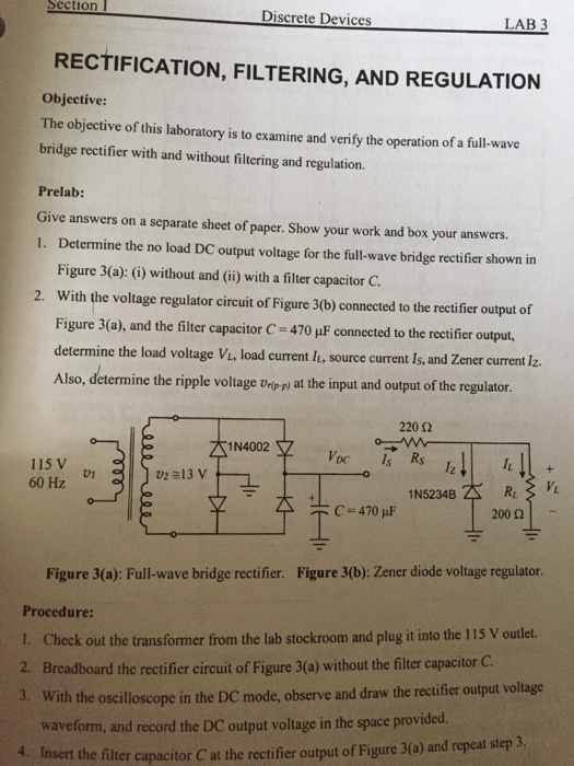 Solved Determine The No Load Dc Output Voltage For Die Fu