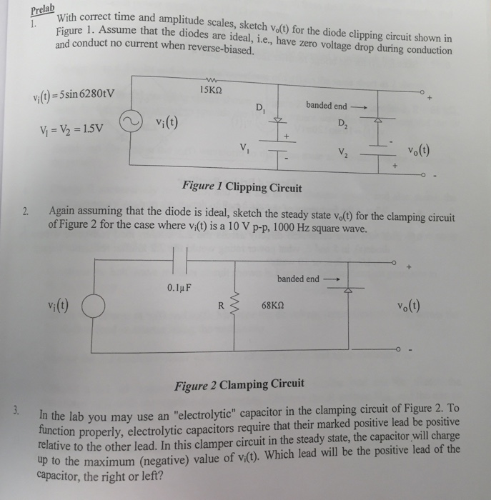 Solved Prelab With Correct Time And Amplitude Scales Ske