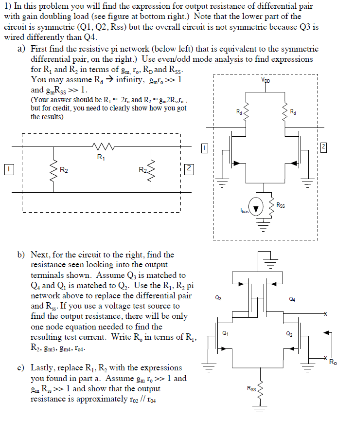 2 Find The Gain And Output Resistance Of The Gain