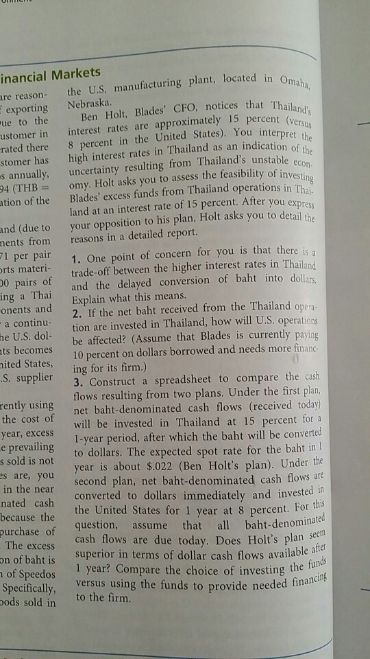 Bf2207 Chapter 14 Blades Case Decision To Invest In Thailand 1 Pdf Bf2207 International Finance Blades Inc Case Decision Blades Inc To Invest Course Hero Due to the unique arrangement with Blades primary customer in Thailand forecasting the revenue to be generated there is a relatively easy task.