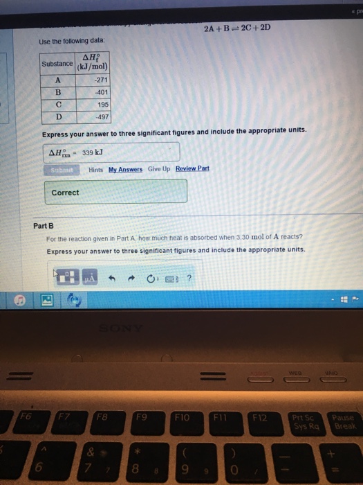 Solved: Use The Following Data: Express Your Answer To Thr