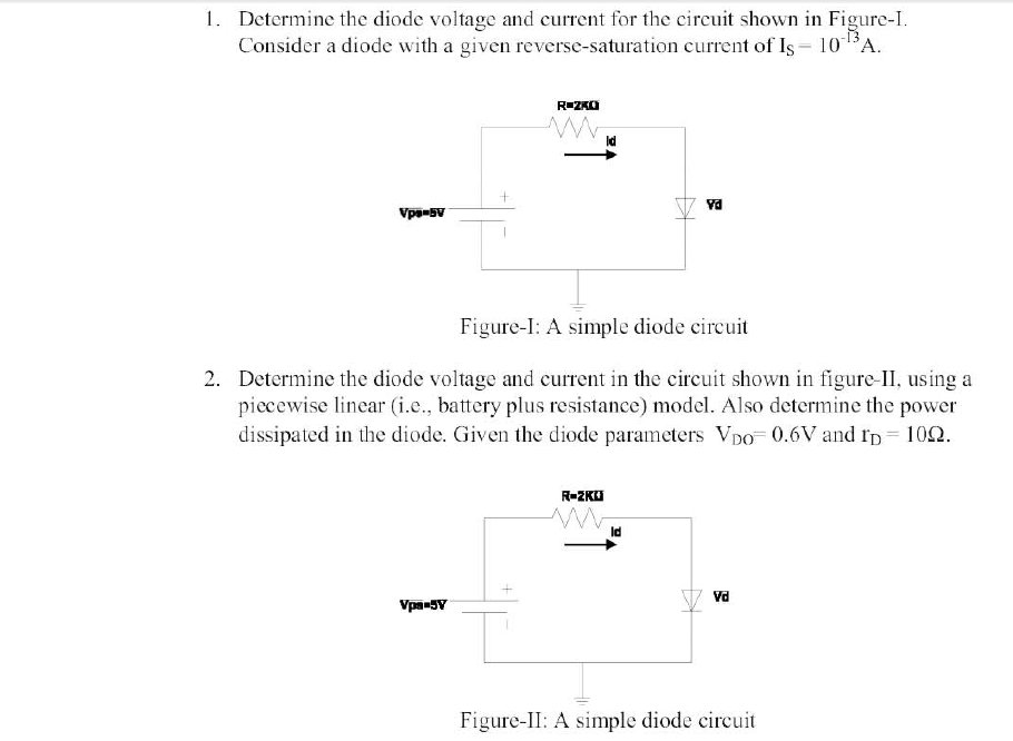 Solved Determine The Diode Voltage And Current For The Ci