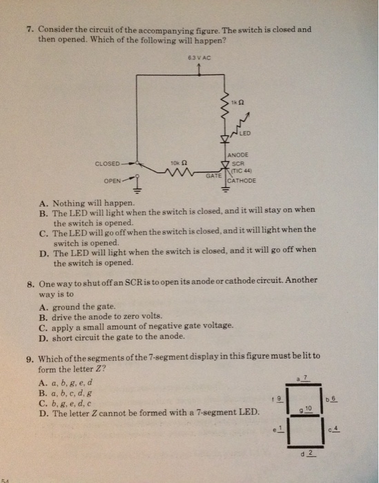 Solved 7 Consider The Circuit Of The Accompanying Figure