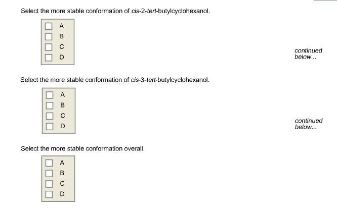 Consider The Isomers Of Tert Butylcyclohexanol In Chegg 