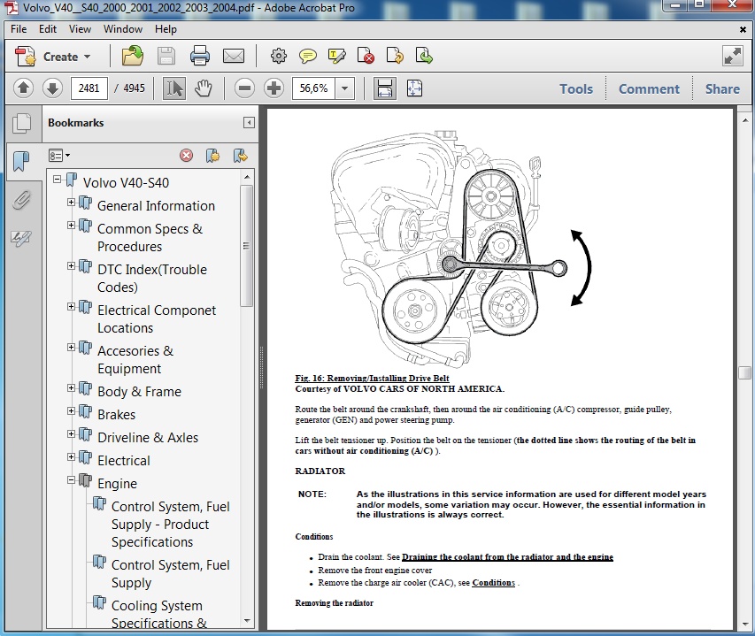 Volvo V40 S40 2000 2001 2002 2003 2004 Repair Manual