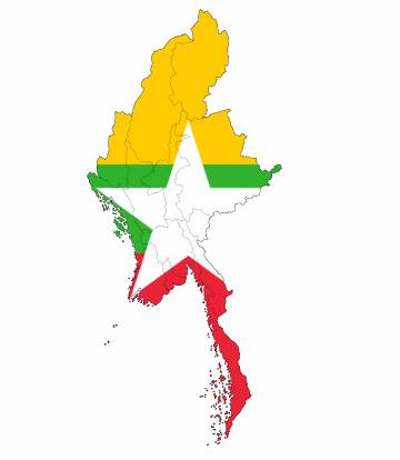 Burma myanmar free map, free outline map, free blank map, free base map, high resolution gif, pdf, cdr, ai, svg, wmf coasts, limits (white). Sketchers United