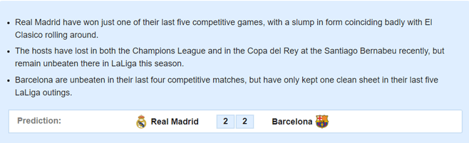 Real Madrid Vs Barcelona El Clasico The Pick Of Sunday S Mouthwatering Action