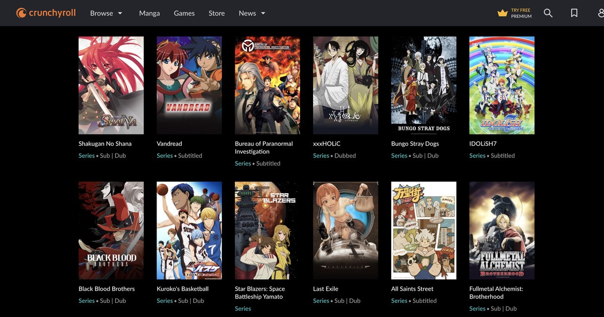 Anime series by crunchyroll description quiz