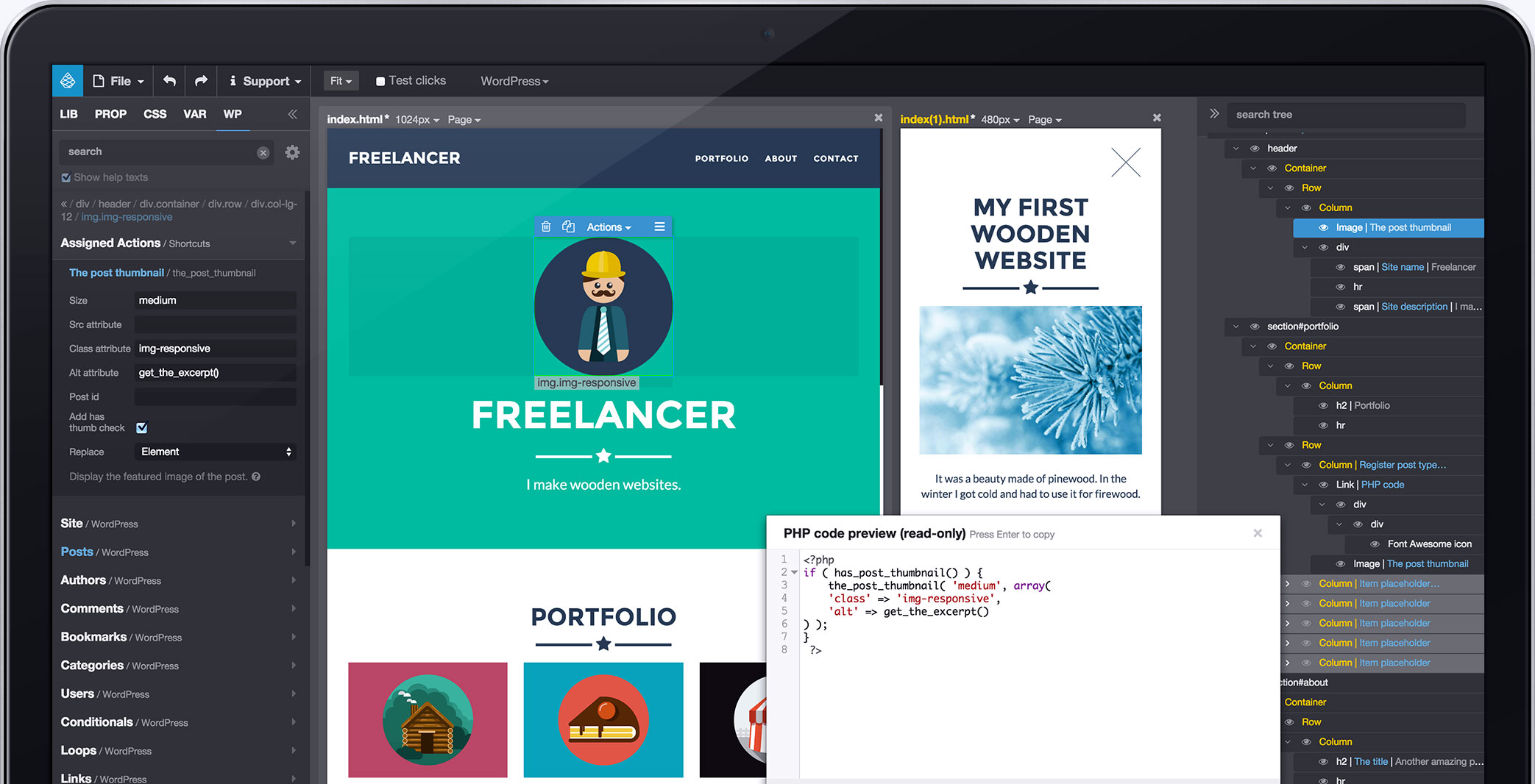 How to edit wordpress themes: Pinegrow Web Editor Website Builder For Professionals