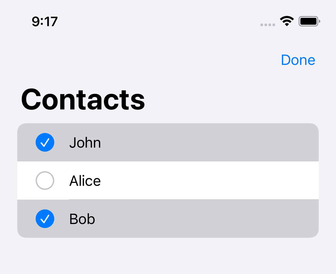 Multiple rows selection in swiftui list