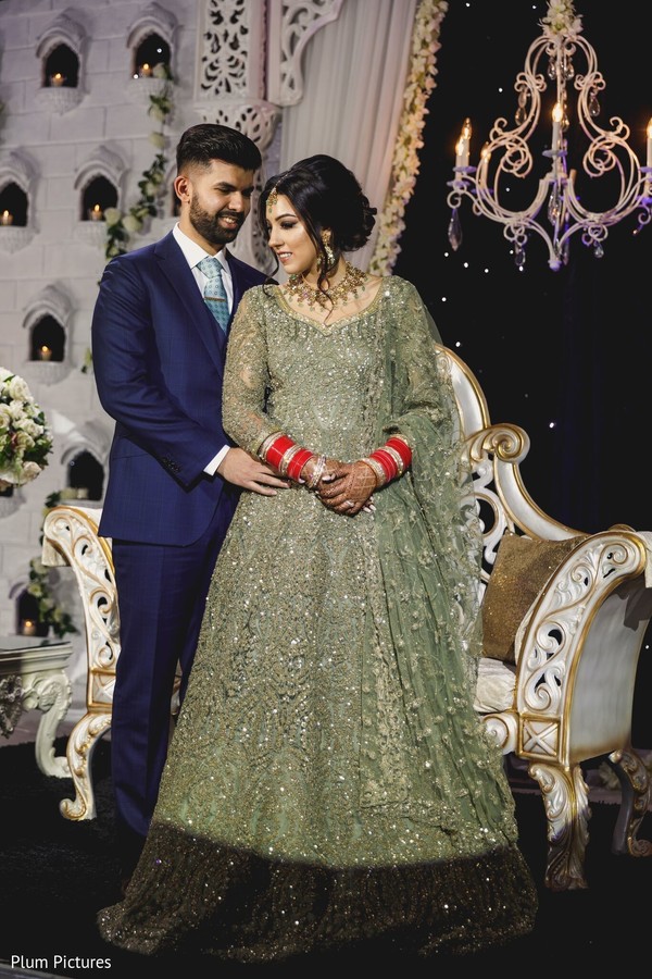 Lovely Indian Couple Posing On Their Reception Outfits Photo 243442