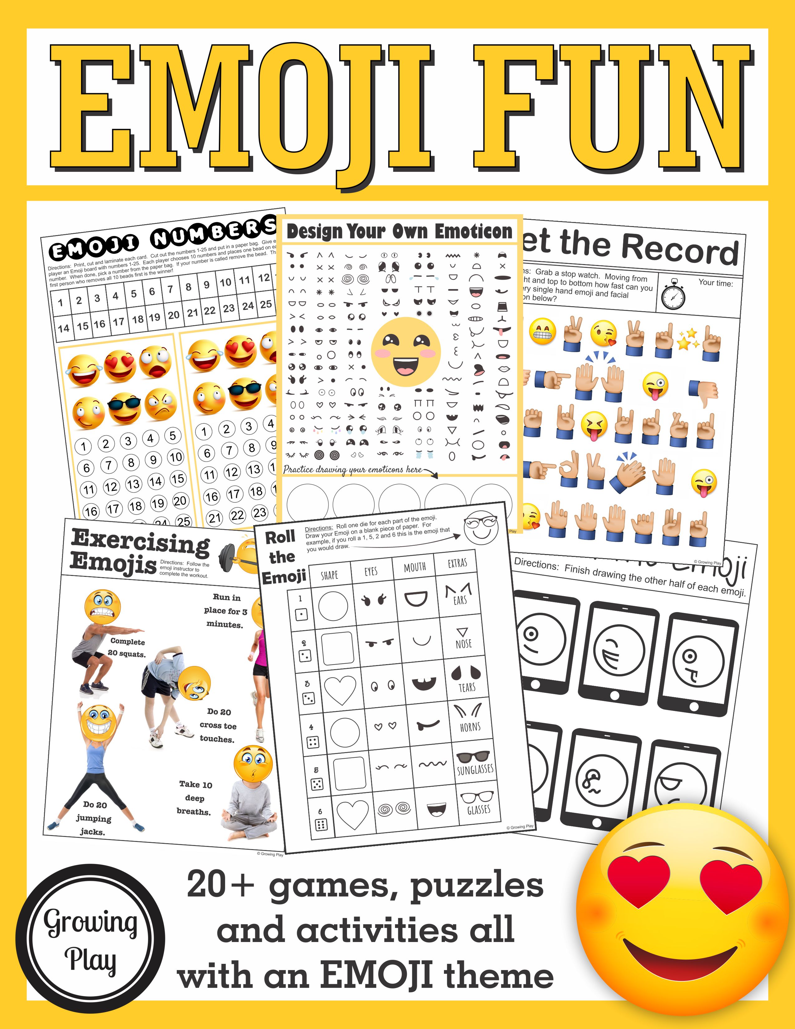 emoji games and puzzles packet emoji birthday parties growing play