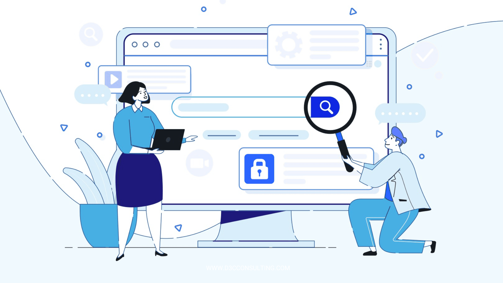 Decorative illustration representing cloud-native application security and protection