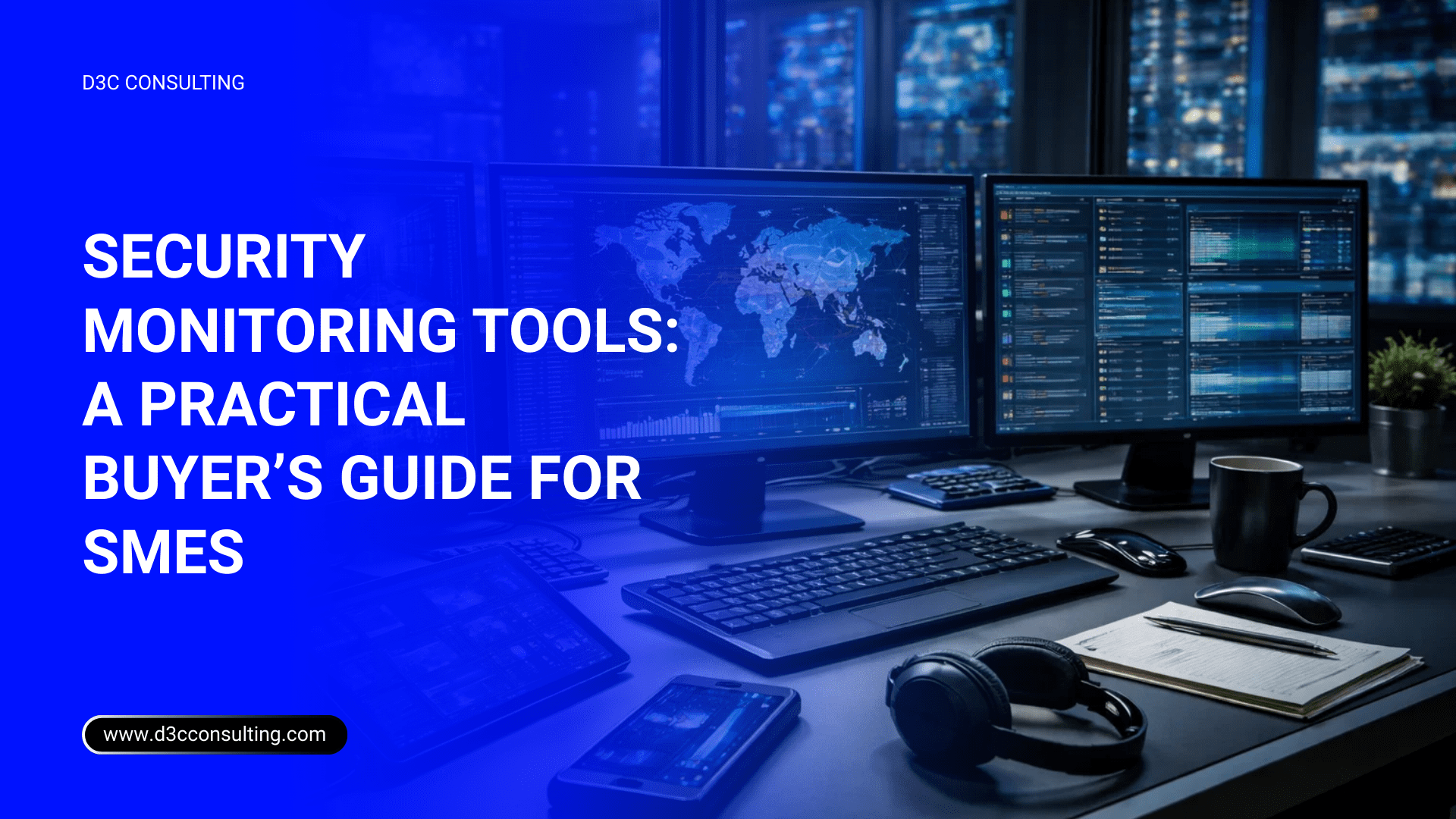 Buyer’s guide infographic for security monitoring tools designed for SME decision-makers.