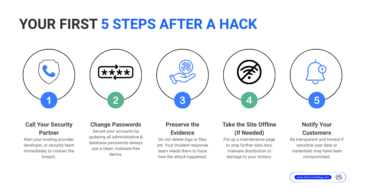 Infographic displaying the 5 functions of the NIST Cybersecurity Framework: Identify, Protect, Detect, Respond, and Recover.