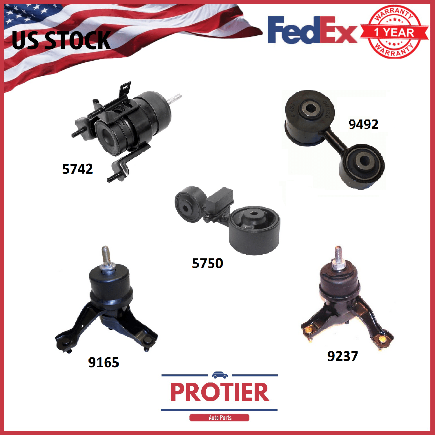 Motor & auto trans mount set for 2007-2009 toyota camry 2.4 japan built