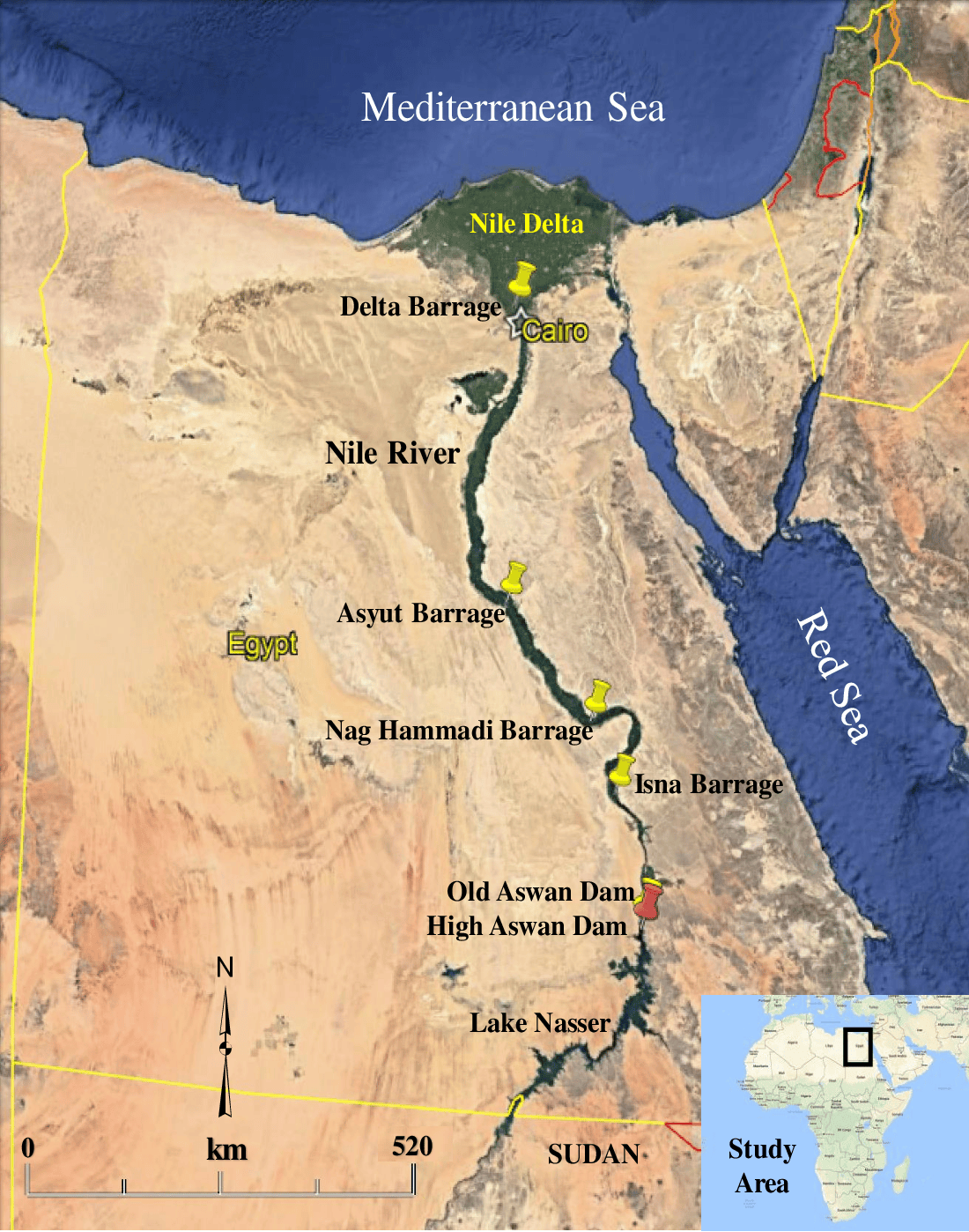 Nile Delta Egypt Map Nile River Information IRMT 45 Figure2.1 1 