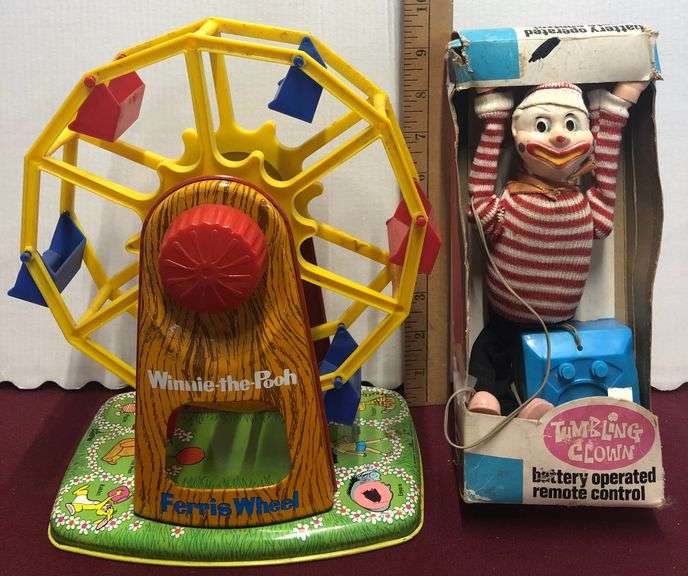 1950's handy andy master chemistry lab, ohio art para-medic unit 45 playset, 1960's winnie the