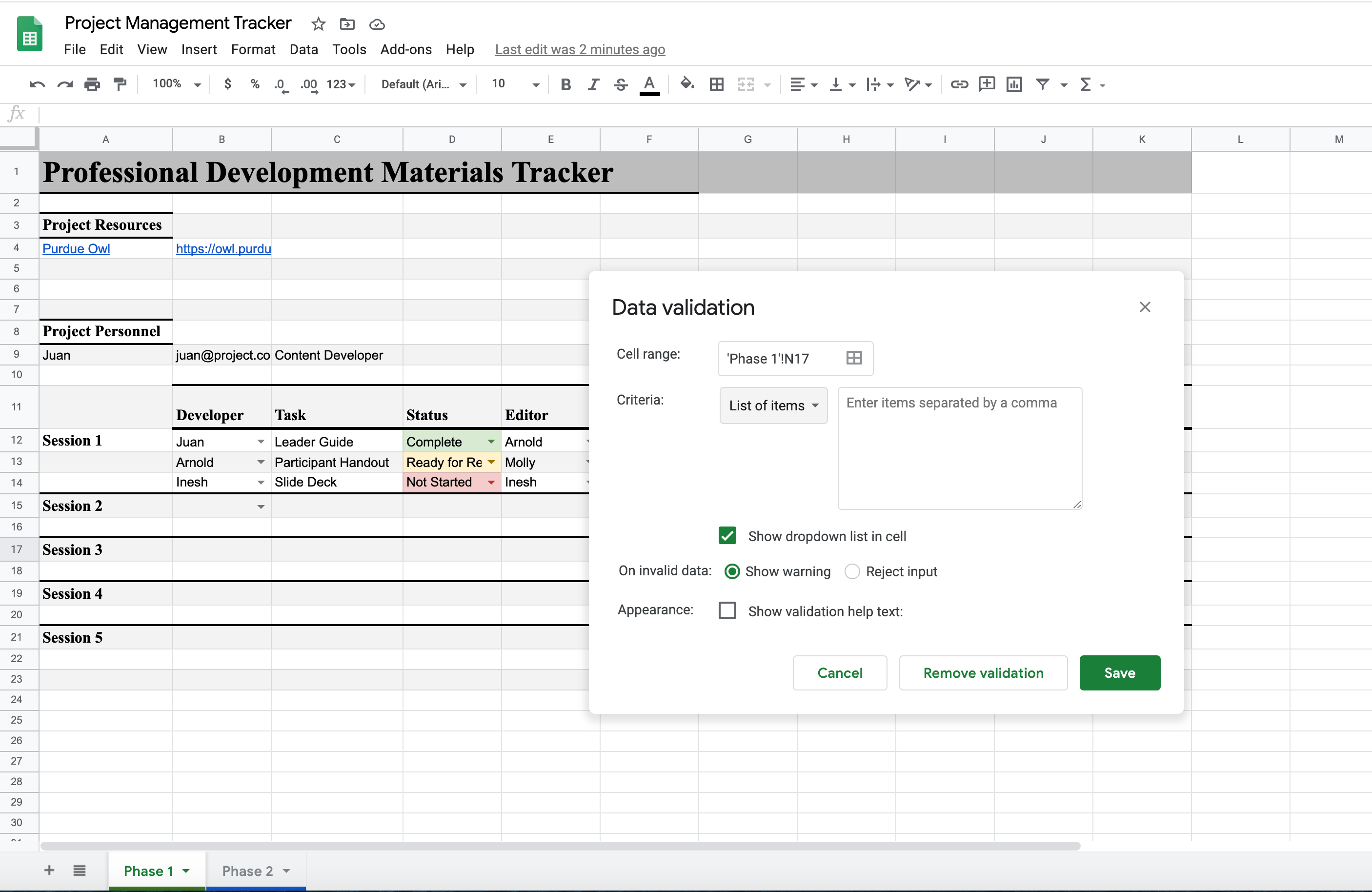 Create A Project Management Tracker Using Google Sheets Datafloq - Download Modern Ocean Design | HD