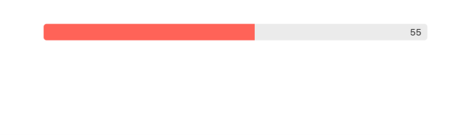 Barre de progression à 55 % avec du rose à gauche sur 55 % du chemin et du gris sur le reste du chemin