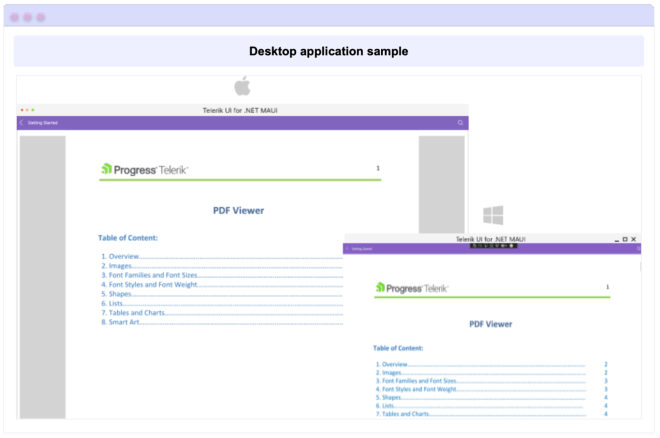 Échantillon d'application de bureau