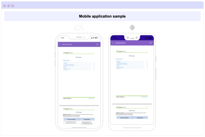 Échantillon d'application mobile