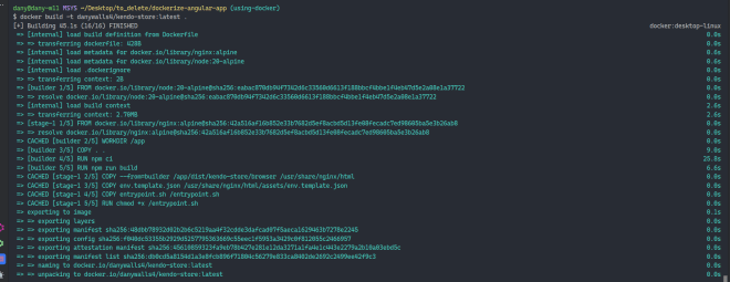 docker build -t danywalls4 / kendo-store: le dernier.