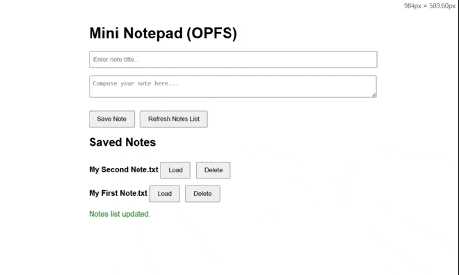 Lecture d'un fichier de notes enregistré à partir d'OPFS