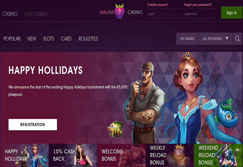 vooraanstaand Malina Casino verjaardagsbonus