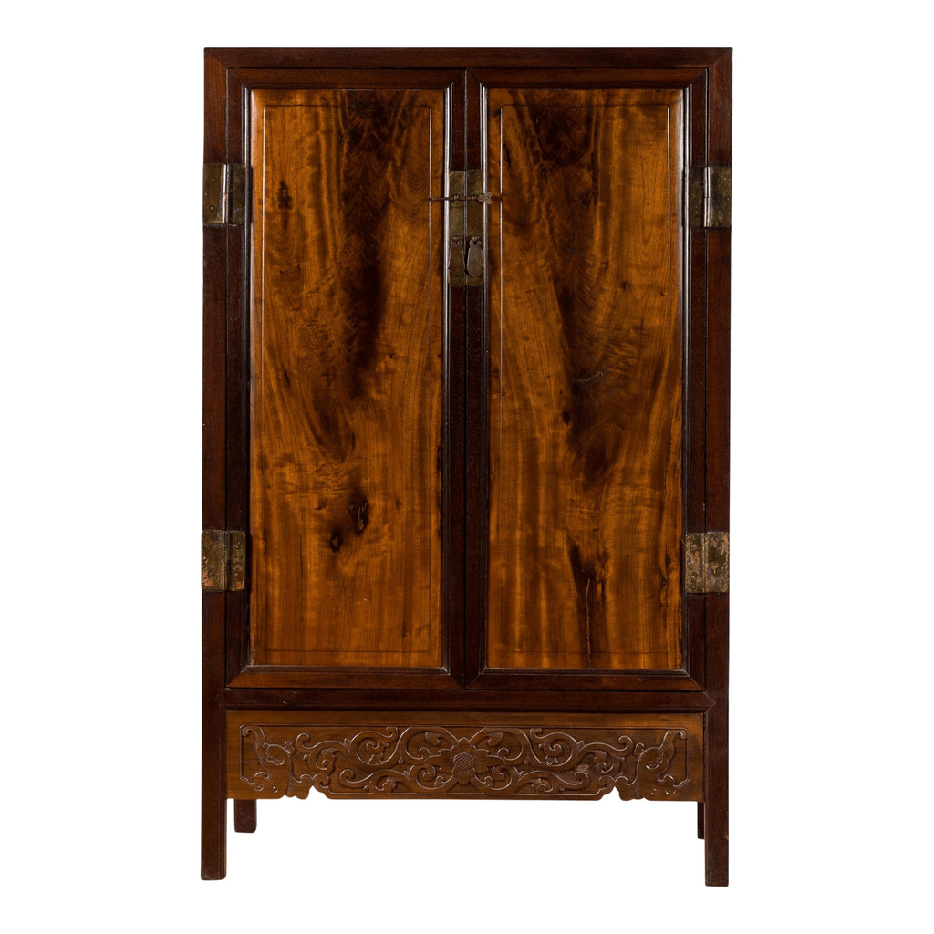 Brown wooden wardrobe with classic design