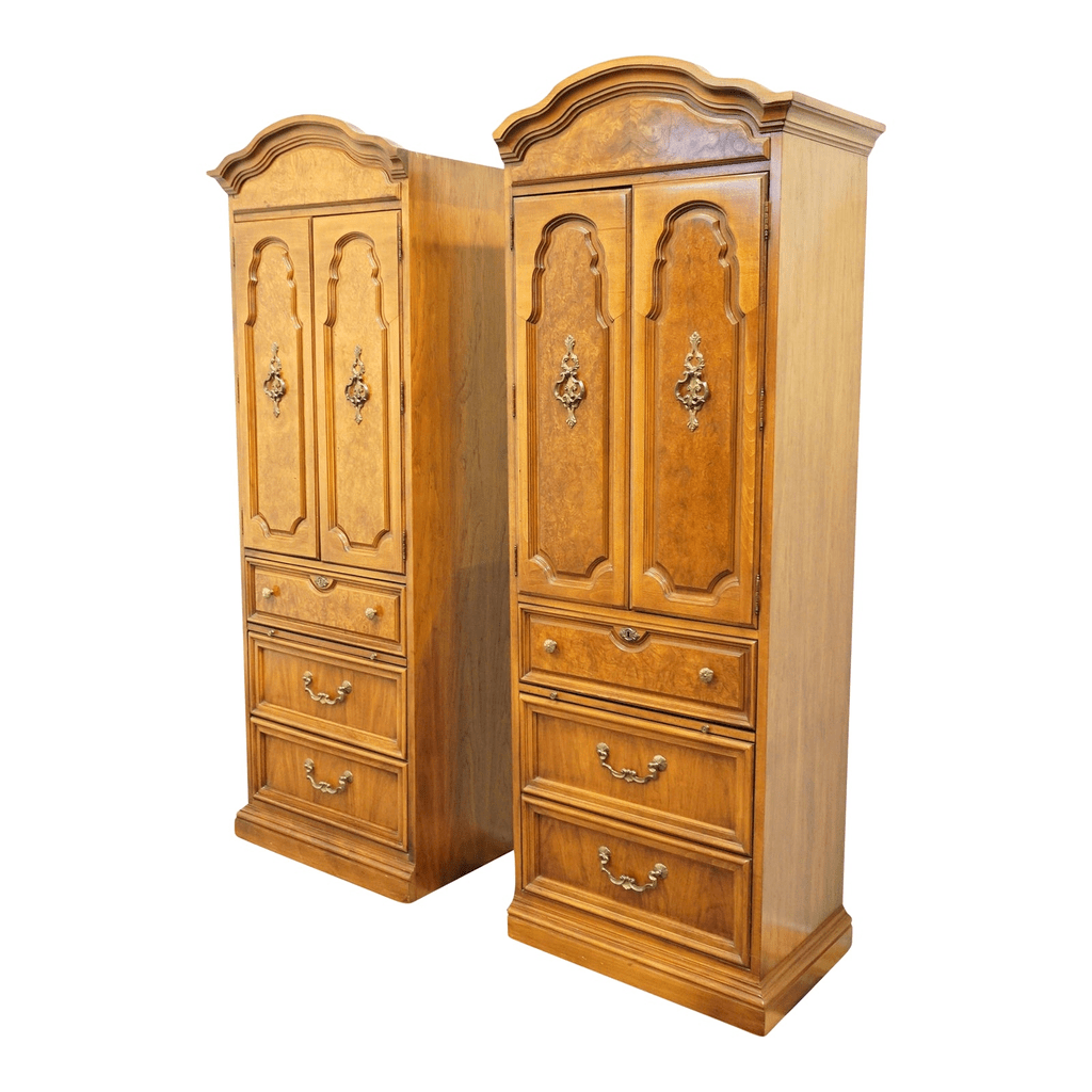 Classic wooden wardrobe with drawers and ornate hardware, Daabadi Furniture exporter