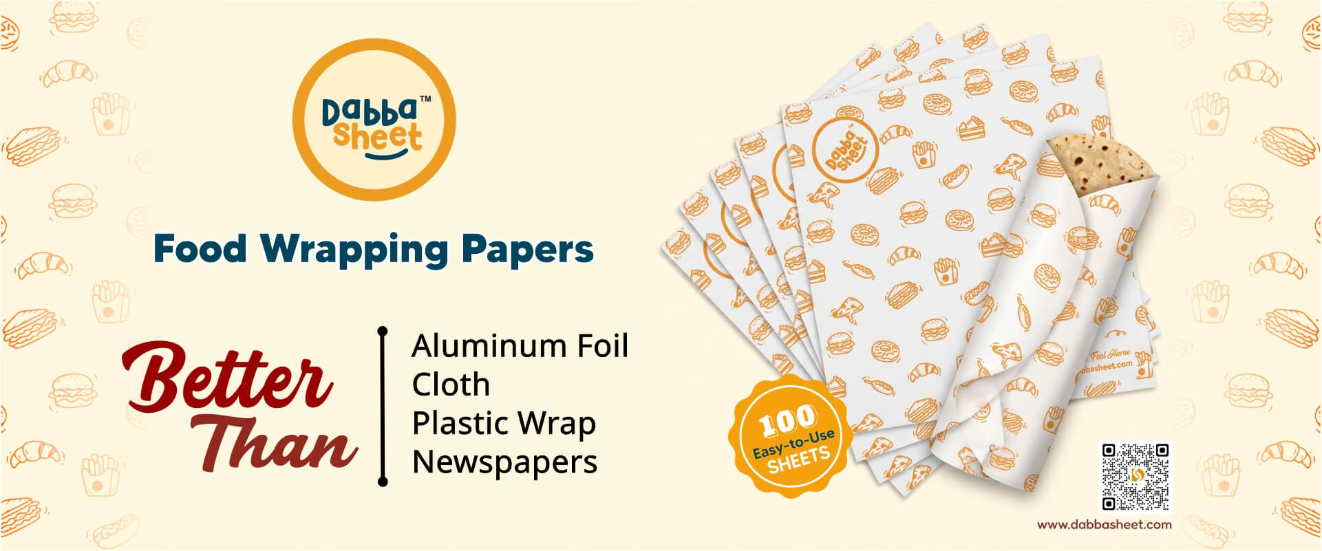 Dabba Sheet food wrapping paper sheets better than aluminium foil, plastic wrap, newspaper and cloth