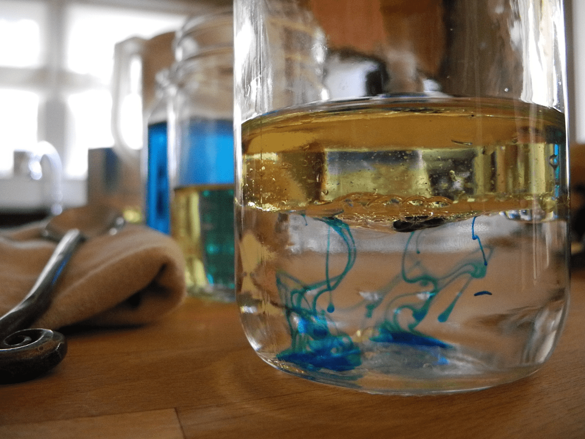 Science Fun with Kids Oil & Water Fireworks Dabbled