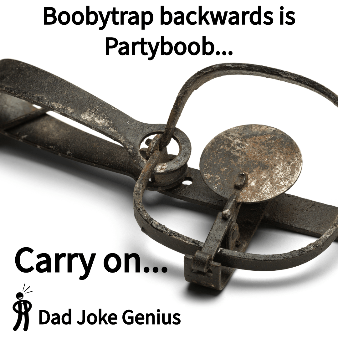 Boobytrap backwards is Partyboob... Carry on... Dad Joke Genius