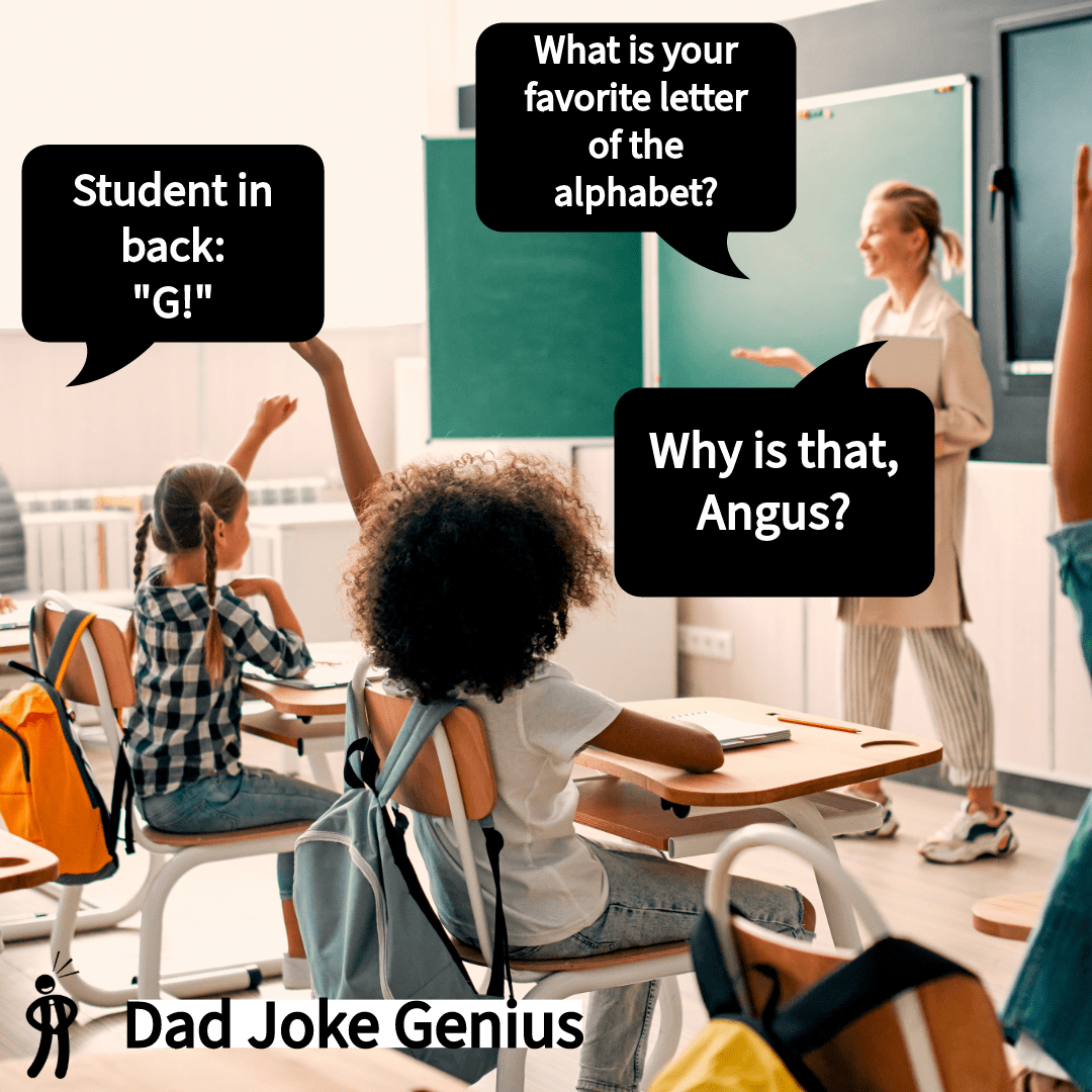 What is your favorite letter of the alphabet? Student in back: "G!" Why is that, Angus?