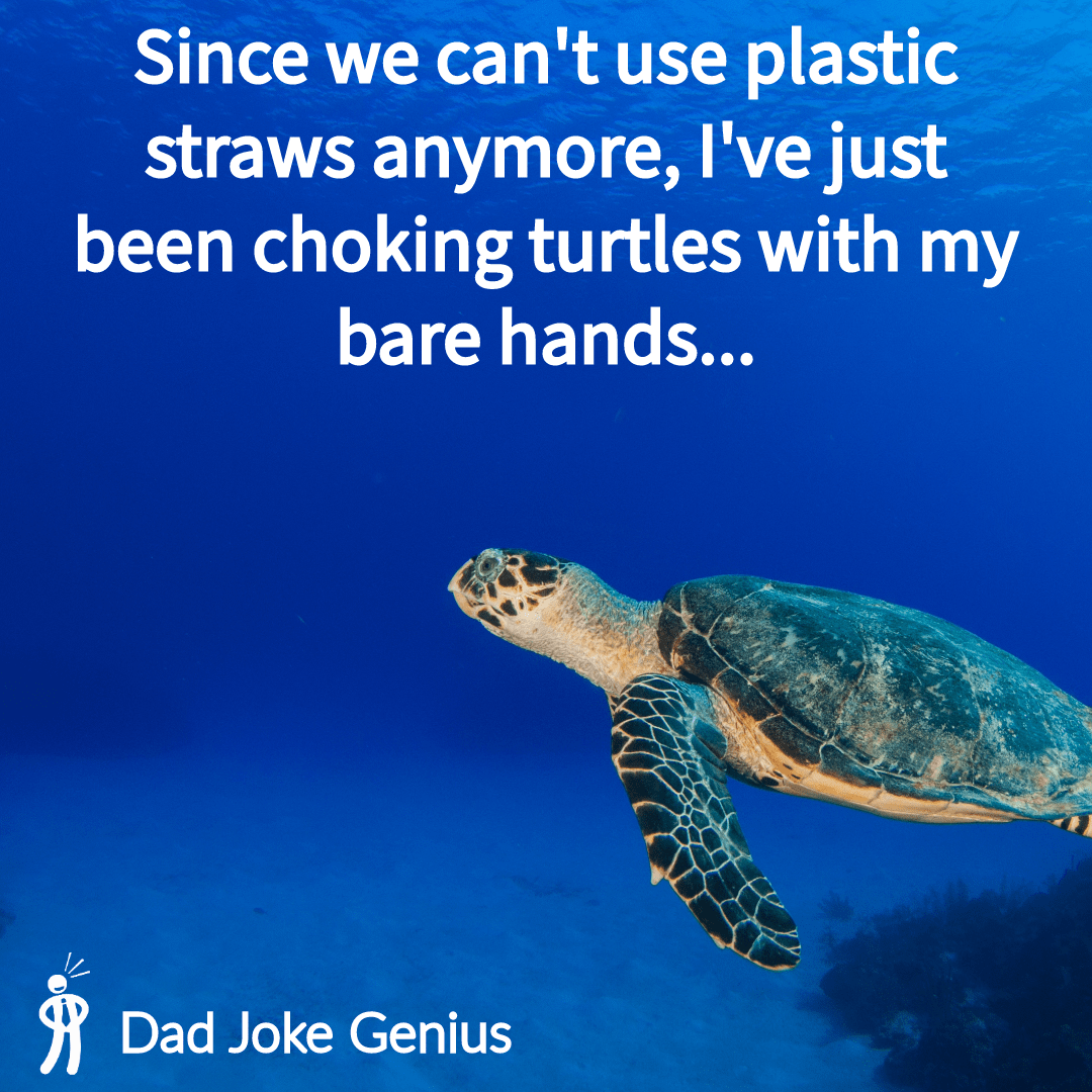 Since we can't use plastic straws anymore, I've just been choking turtles with my bare hands...