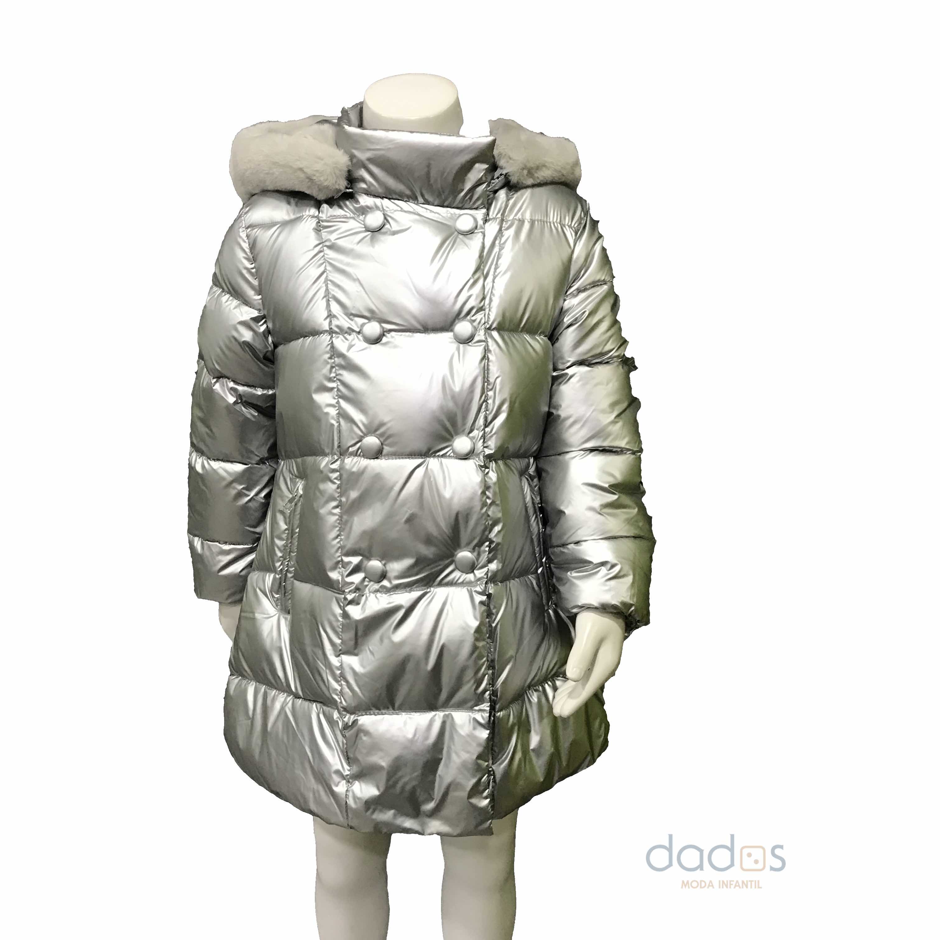 IDO Chaquetón niña térmico plata - Dados moda infantil