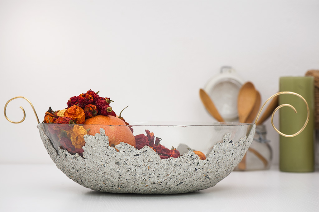 The Other Half Concrete On Glass Vase Image
