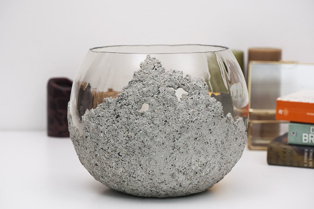 The Other Half BowlConcrete on Glass Vase Small Image