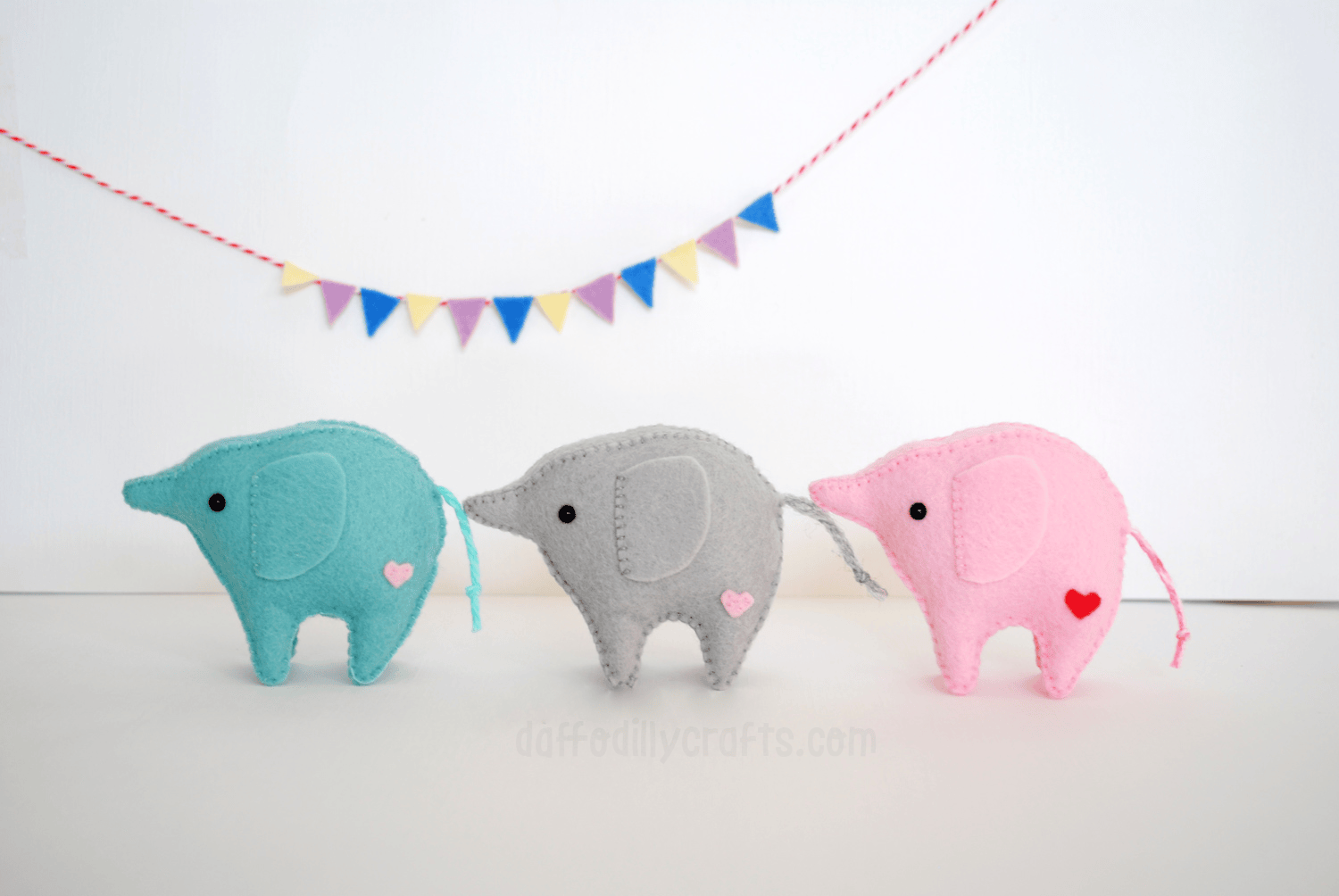 Kawaii Felt Elephant Pattern