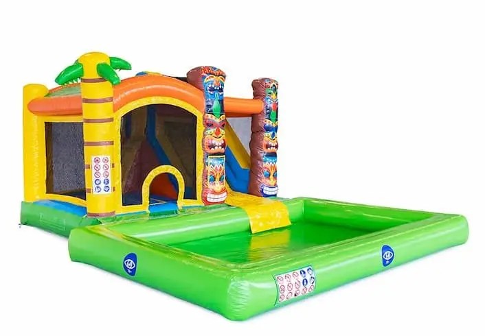 Een spetterend avontuur wacht op kleine waterratten met ons Jumpy Splash Hawaii springkussen - tropische waterpret bij DaFun