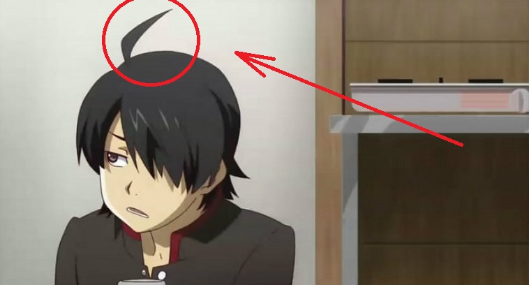 Anime hitam dan putih rambut hitam manga, gadis berambut panjang, putih, chibi png. Apa Itu Ahoge Ciri Khas Kawaii Rambut Karakter Anime Dafunda Com