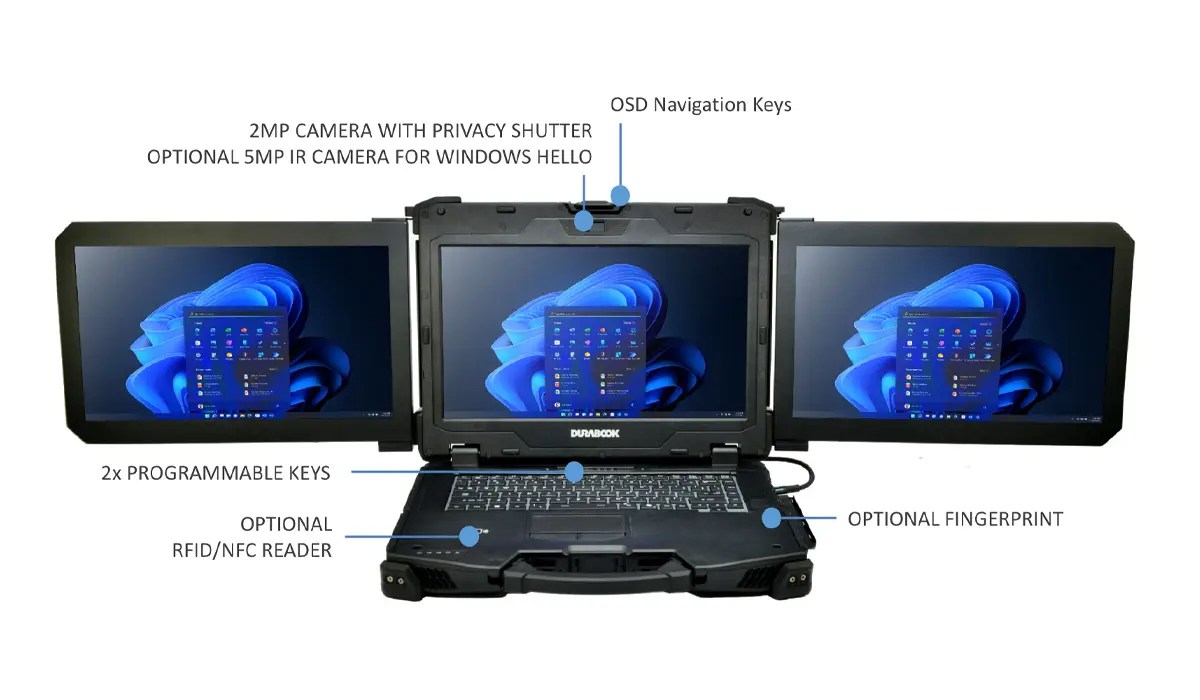 Durabook「Z14I-DX3」が海外で発売！映画に出てきそうな14型画面3枚を